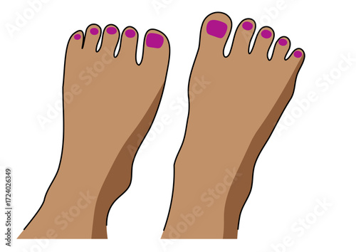 Woman foot with painted toenail. Pedicure care and hygiene concept. Summer holiday foot fashion. Relaxation and beauty design.