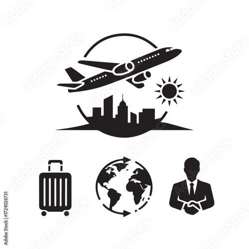Business Travel Icons Set