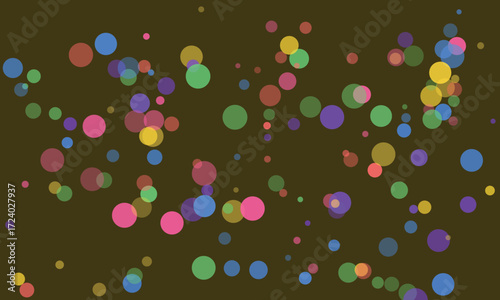 Abstract Background Colorful Bokeh Circles Dark Olive Green