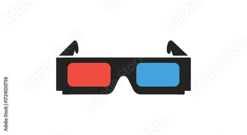 A vibrant pair of retro 3d glasses a bold graphic design silhouette