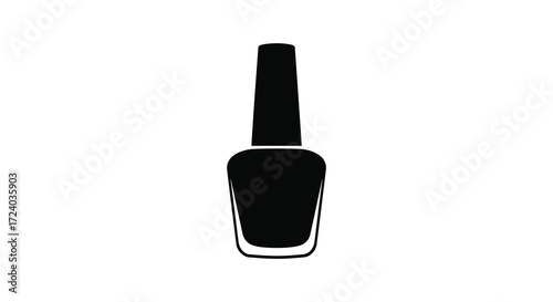 A striking black nail polish bottle design minimalist and modern silhouette