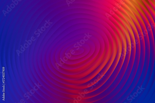 Abstract concentric circles background in blue, purple, red, and orange hues creating a visually appealing and modern design element