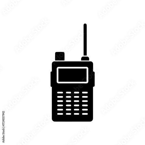Illustration of a walkie talkie on transparent background silhouette