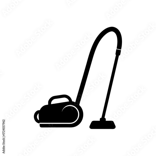 Silhouette of a vacuum cleaner on transparent background
