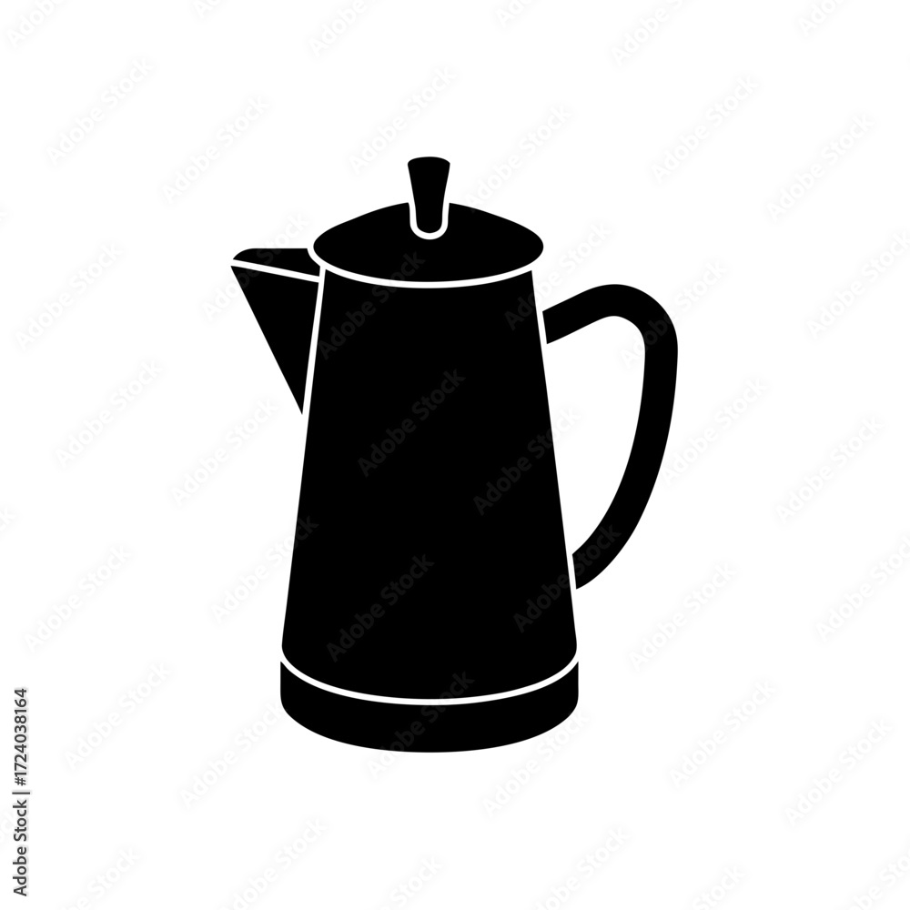 Fototapeta premium Silhouette of a coffee pot on transparent background