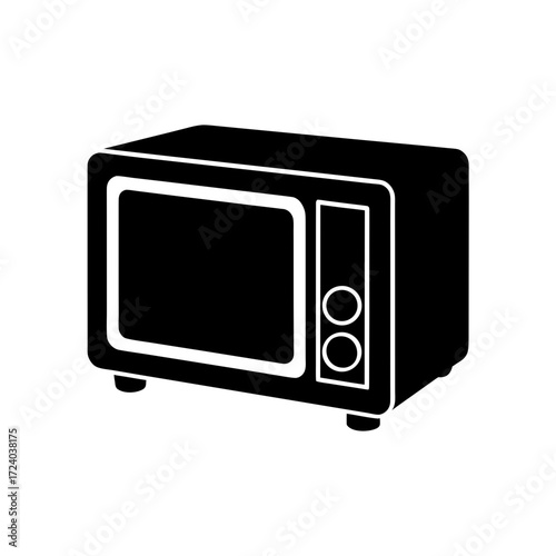 Illustration of a microwave oven on transparent background silhouette