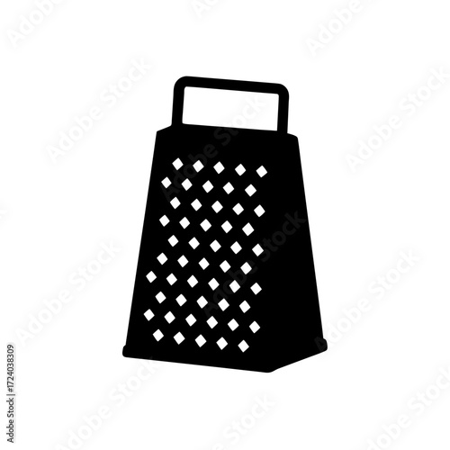 Silhouette of a cheese grater on transparent background