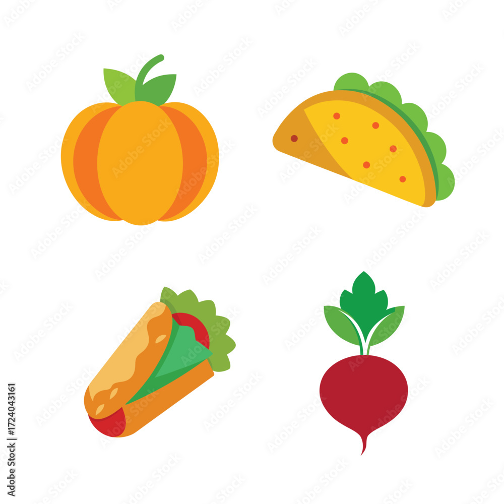 Fototapeta premium Delicious First Food Bundle Set