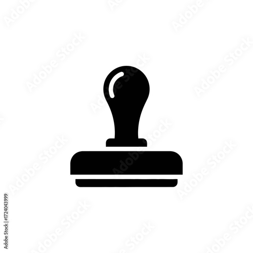 A black and white image of a rubber stamp, commonly used for official documentation.