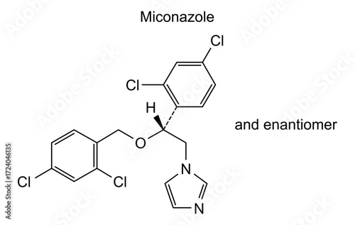 Chemical structure of miconazole, drug substance