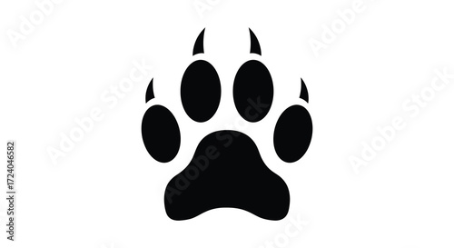 A dark animal paw print design a striking black shape silhouette