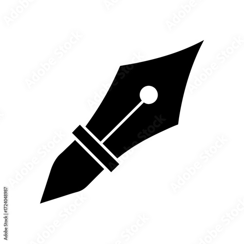 Black ink pen illustration on transparent background silhouette
