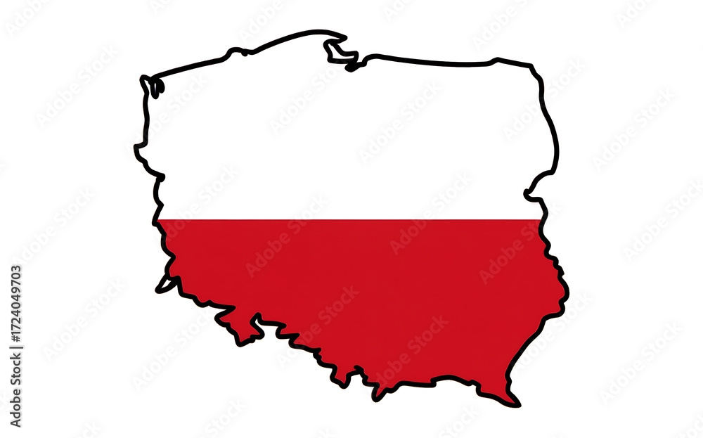 Obraz premium map in the colors of Poland
