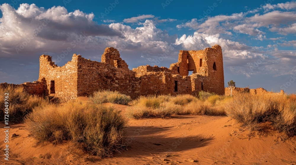 Obraz premium Sun-drenched ruins in desert landscape