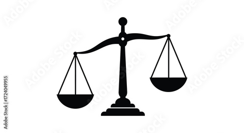 Scales of justice illustration in black and white a striking silhouette
