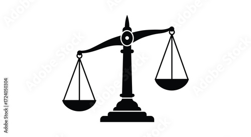 Scales of justice illustration a minimalist depiction in black silhouette