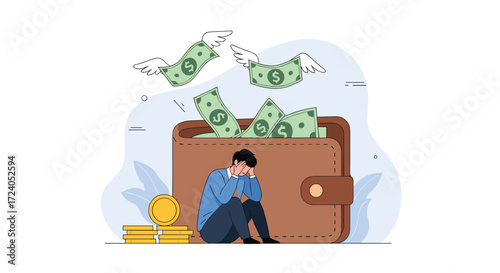 Experiencing financial hardship and struggling with monetary concerns.