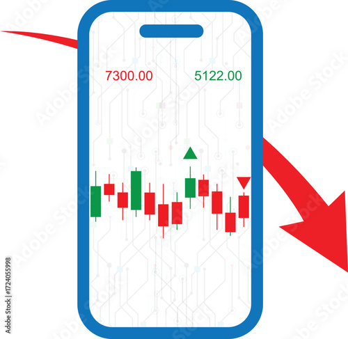 Candlestick chart pattern displaying stock market trends.