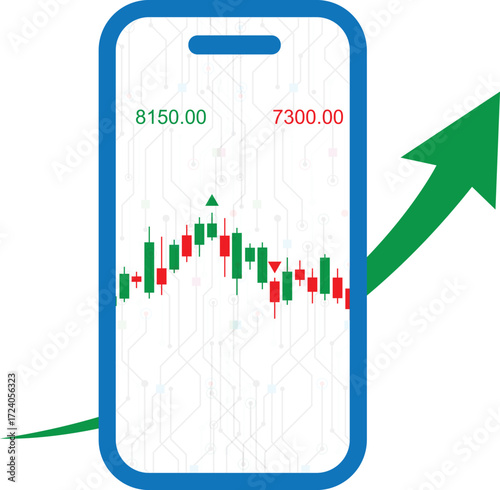 Candlestick chart pattern displaying stock market trends.