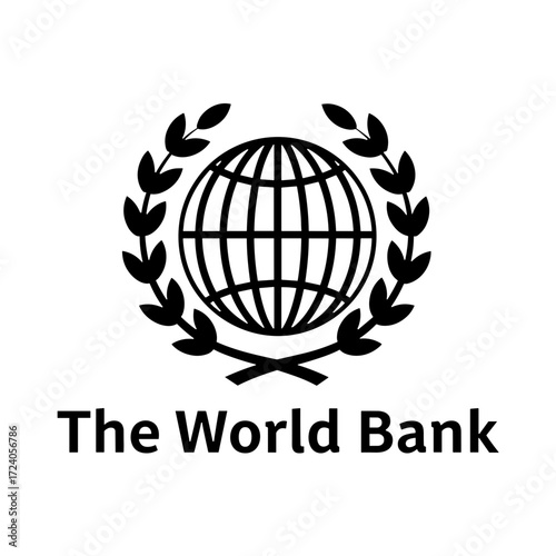 The World Bank logo featuring a globe and laurel wreath on a transparent background