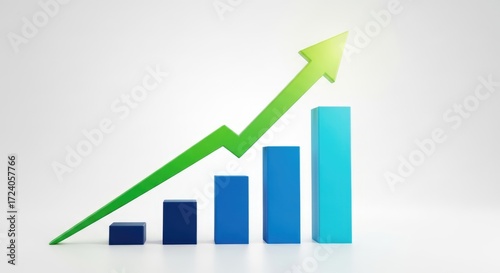 Free Download Growth Chart with Upward Arrow and Bar Graph - GFXLoad
