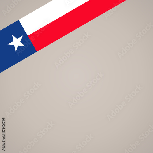 Corner ribbon flag of Texas for a top left area of a page.