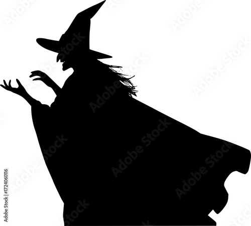 halloween whitch set silhoutte in white backraund
