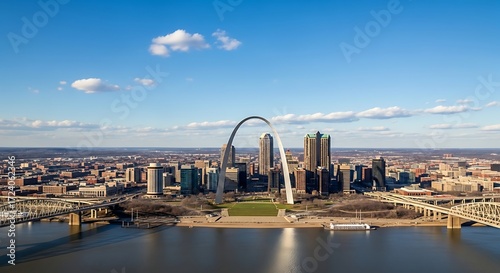 Elevated view of the iconic Gateway Arch standing tall in Saint Louis