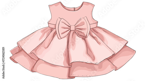 Stylish Pink Baby Girl Dress for Kids Fashion Photography