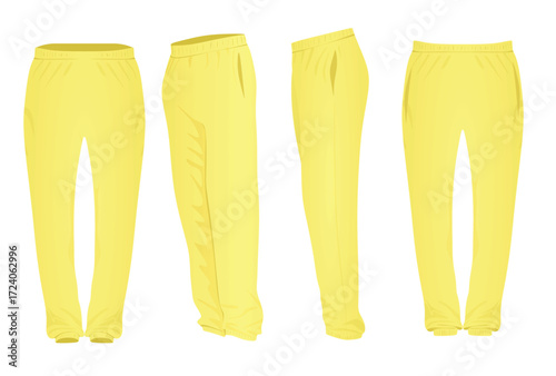 Yellow tracksuit bottoms vector illustration	
