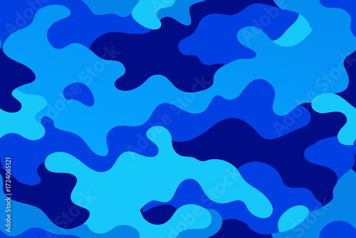 Abstract camouflage pattern in blue tones