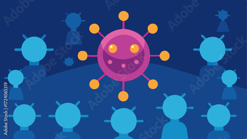 Finding Tumors A scene where multiple nanobots gather around a tumor with one highlighting it with a bright glow representing their diagnostic role.