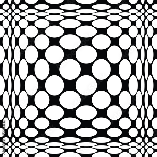 Op Art Circles Pattern Black White