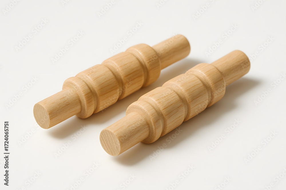 Fototapeta premium Cricket Bails Side by Side on White Background – Minimalistic Studio Photo
