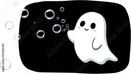 Cute cartoon ghosts and halloween characters for spooky season designs
