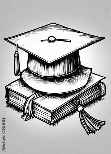 graduation cap and diploma