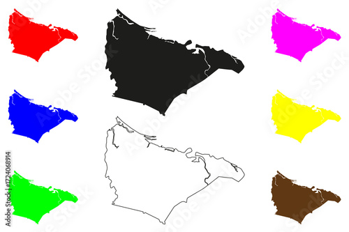 Tumpat city (Malaysia) map vector illustration, scribble sketch Tumpat map