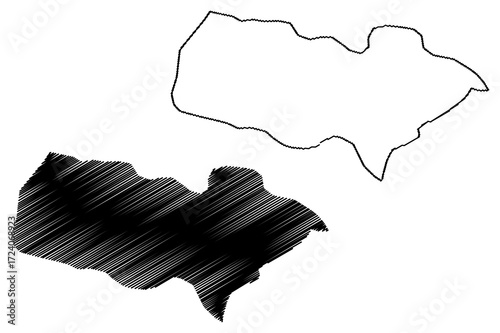 Baoruco Province (Dominican Republic, Hispaniola, Provinces of the Dominican Republic) map vector illustration, scribble sketch Bahoruco map