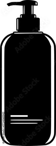 black and white silhouette of a Conditioner vector on a white background
