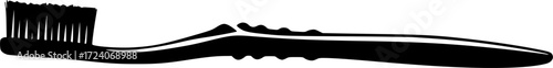 black and white silhouette of a Toothbrush vector on a white background
