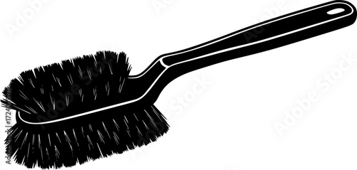 black and white silhouette of a toilet brush vector on a white background
