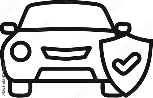 Automotive vehicle car wash icon, a vector illustration of a clean car symbol