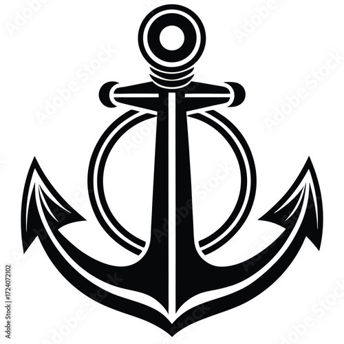 Nautical anchor symbol marine nautical design