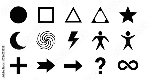 Abstract Symbols , Geometric Shapes, and Pictograms Exploring Visual Communication and Design Elements