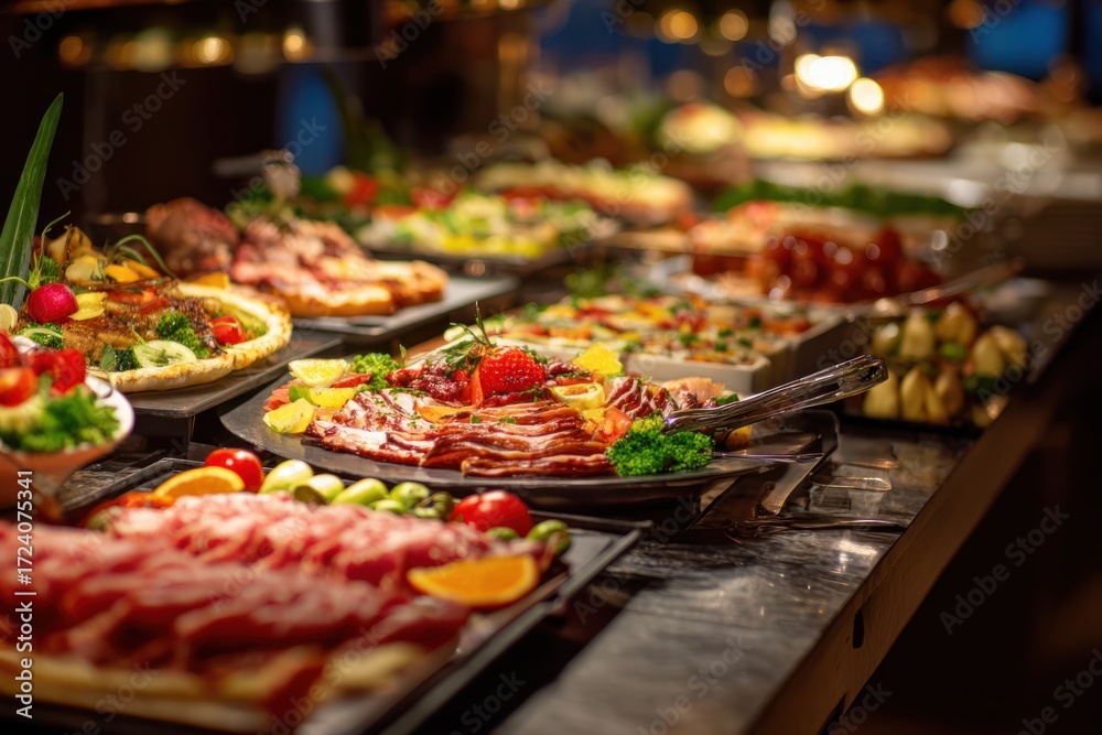 Fototapeta premium Colorful Indoor Buffet Spread