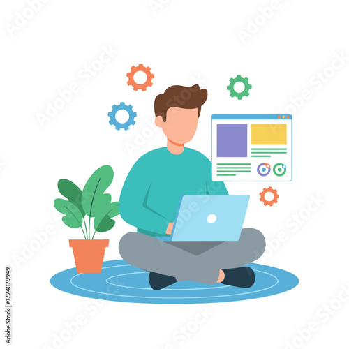 Concept illustration for a UI designer on a white background