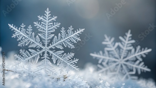 Snowflakes in enlarged form