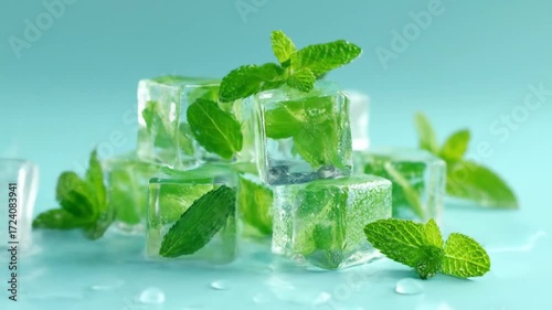 Mint ice cubes