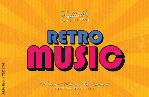 Retro music editable text effect 