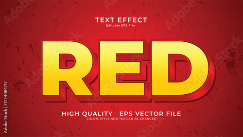 Red and yellow 3d editable text effect